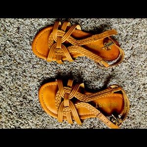 Girls Sandals size 13 brown colored leather